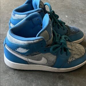 Jordan Kids Blue and Gray High-Top Sneakers